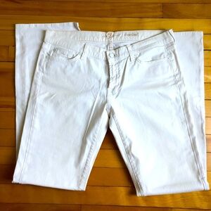 7 FOR ALL MANKIND Cream Bootcut Jeans size 32 Womens Stretchy Low Rise Y2K EUC